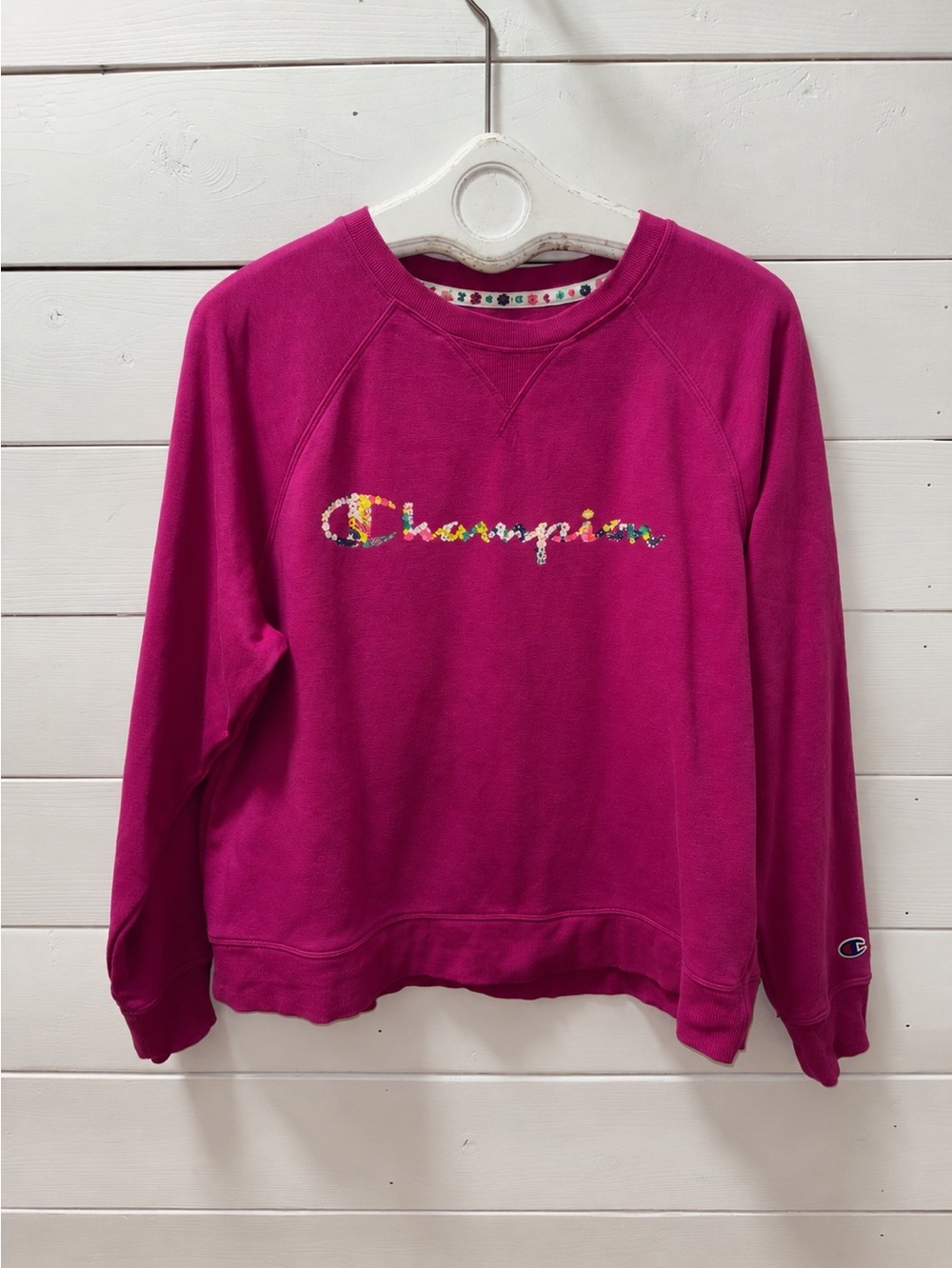 CHAMPION Pink Embroidered Logo Sweatshirt 1X